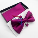 Fuchsia Bow Tie & Pocket Square Set – Limited Edition