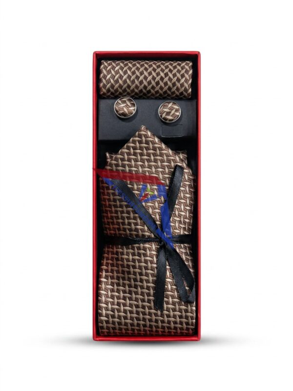 wm-1782060328228-ak9j5oha3t.jpg Brown Patterned Tie Set with Cufflinks & Pocket Square
