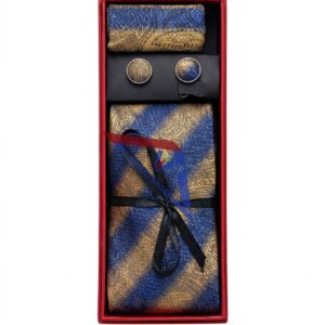 Men's Paisley Tie Set with Cufflinks & Pocket Square