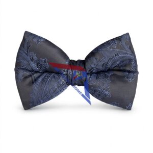 Men's Gray Paisley Bow Tie – Adjustable Formal Neckwear