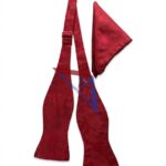 Crimson Paisley Bow Tie & Pocket Square Set for Men