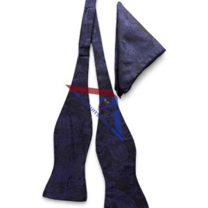 Men's Navy Paisley Bow Tie & Pocket Square Set